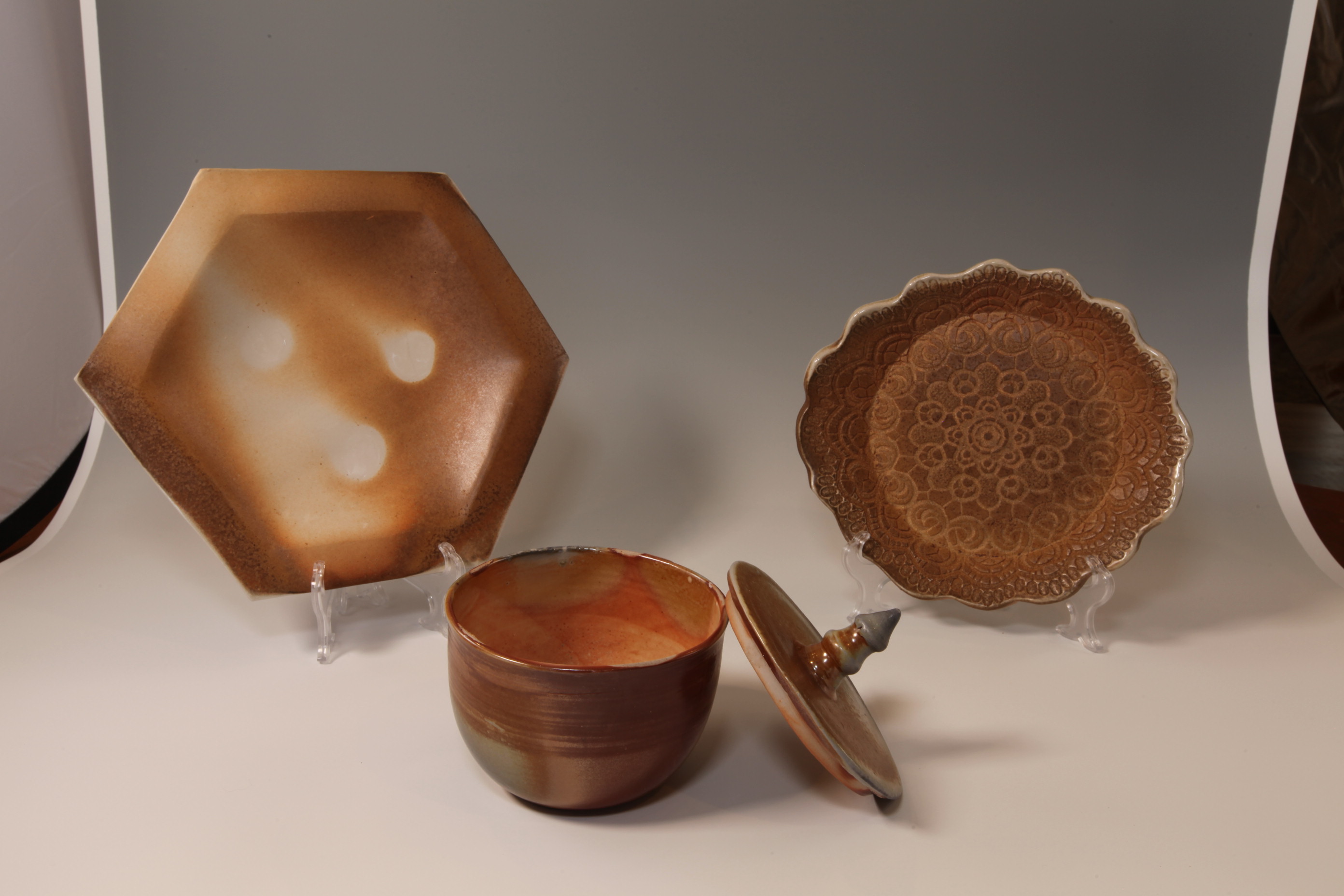 Wood-fired ceramics — platter, bowl and jar collection